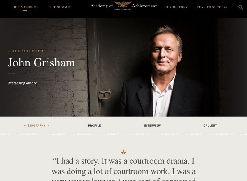 Academy of Achievement: John Grisham Website