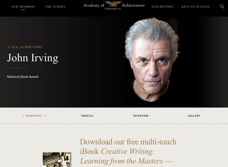 Academy of Achievement: John Irving Website