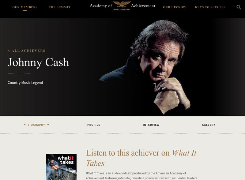 Academy of Achievement: Johnny Cash Website Academy of Achievement: Johnny Cash Website