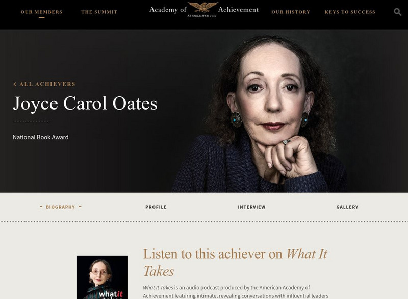 Academy of Achievement: Joyce Carol Oates Website