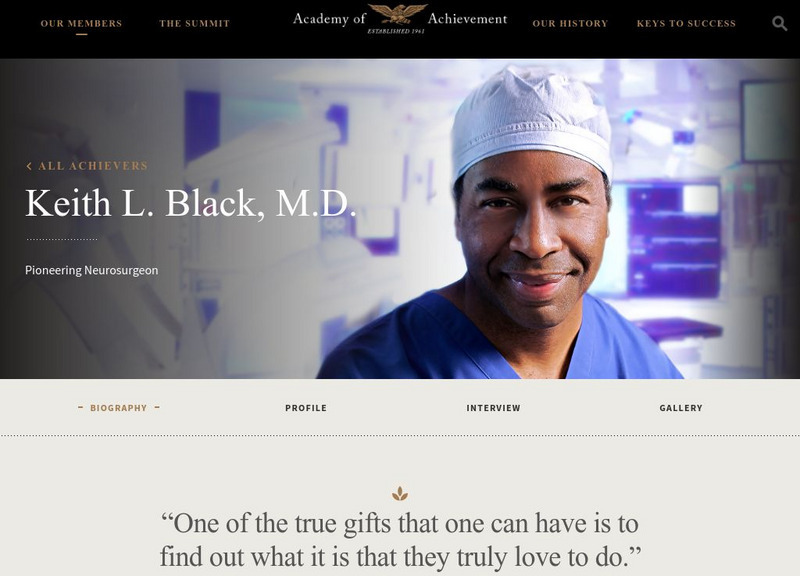 Academy of Achievement: Keith L. Black, m.d. Website