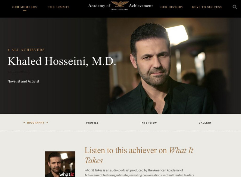 Academy of Achievement: Khaled Hosseini, m.d. Website Academy of Achievement: Khaled Hosseini, m.d. Website