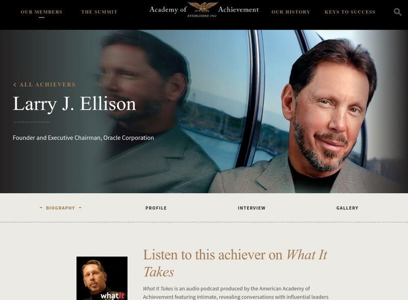 Academy of Achievement: Larry J. Ellison Website