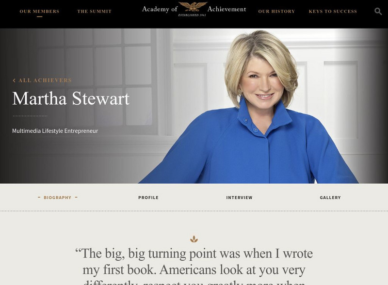 Academy of Achievement: Martha Stewart Website Academy of Achievement: Martha Stewart Website