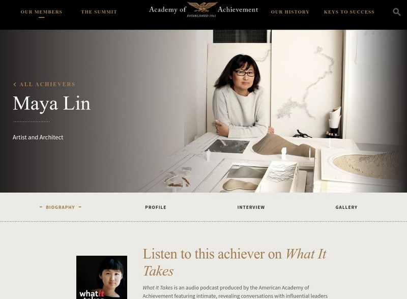 Academy of Achievement: Maya Lin Website Academy of Achievement: Maya Lin Website