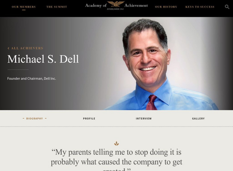 Academy of Achievement: Michael S. Dell Website