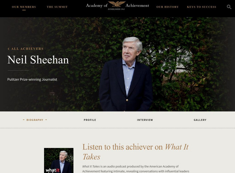 Academy of Achievement: Neil Sheehan Website Academy of Achievement: Neil Sheehan Website