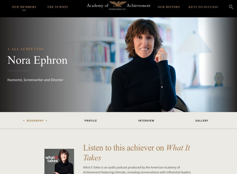 Academy of Achievement: Nora Ephron Website Academy of Achievement: Nora Ephron Website