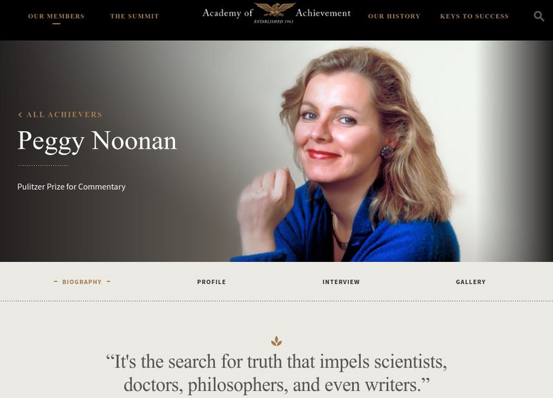 Academy of Achievement: Peggy Noonan Website Academy of Achievement: Peggy Noonan Website