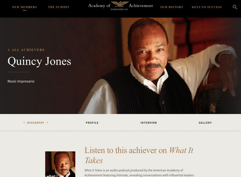 Academy of Achievement: Quincy Jones Website Academy of Achievement: Quincy Jones Website