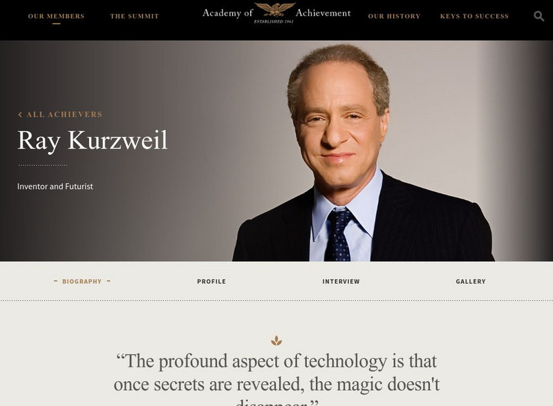 Academy of Achievement: Ray Kurzweil Website Academy of Achievement: Ray Kurzweil Website