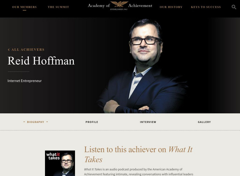 Academy of Achievement: Reid Hoffman Website Academy of Achievement: Reid Hoffman Website
