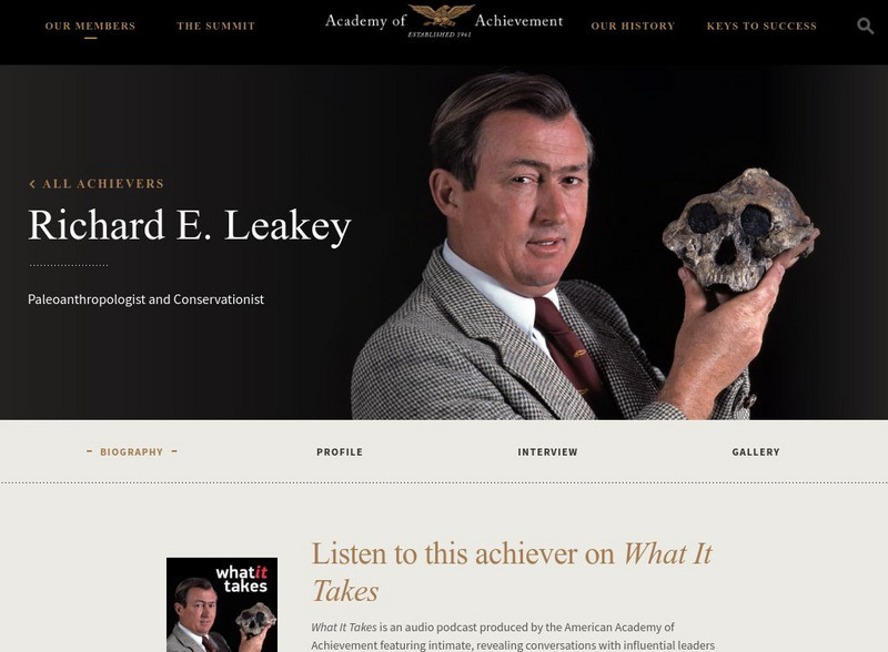 Academy of Achievement: Richard E. Leakey Website