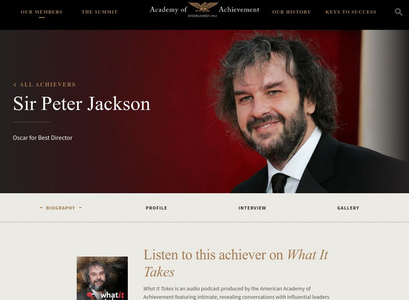 Academy of Achievement: Sir Peter Jackson Website Academy of Achievement: Sir Peter Jackson Website