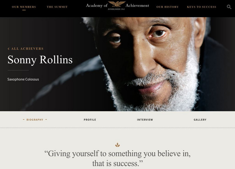 Academy of Achievement: Sonny Rollins Website Academy of Achievement: Sonny Rollins Website