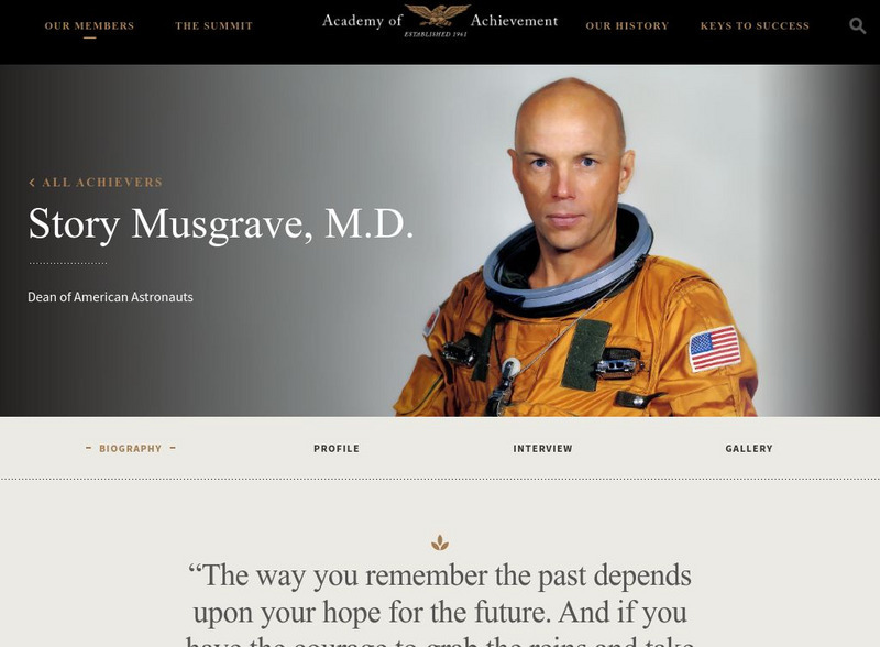 Academy of Achievement: Story Musgrave, m.d. Website