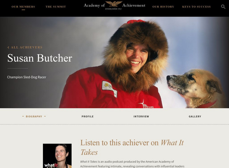 Academy of Achievement: Susan Butcher Website Academy of Achievement: Susan Butcher Website