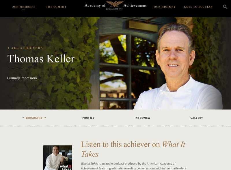 Academy of Achievement: Thomas Keller Website