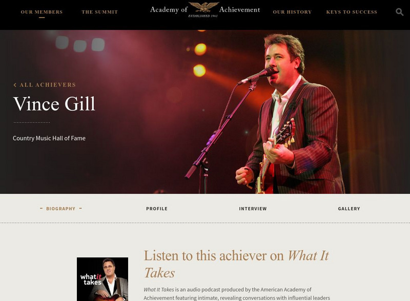 Academy of Achievement: Vince Gill Website Academy of Achievement: Vince Gill Website