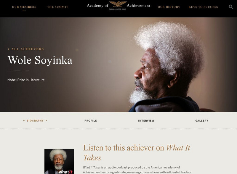 Academy of Achievement: Wole Soyinka Website Academy of Achievement: Wole Soyinka Website