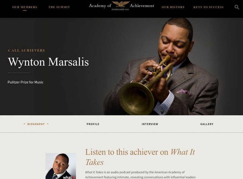 Academy of Achievement: Wynton Marsalis Website Academy of Achievement: Wynton Marsalis Website