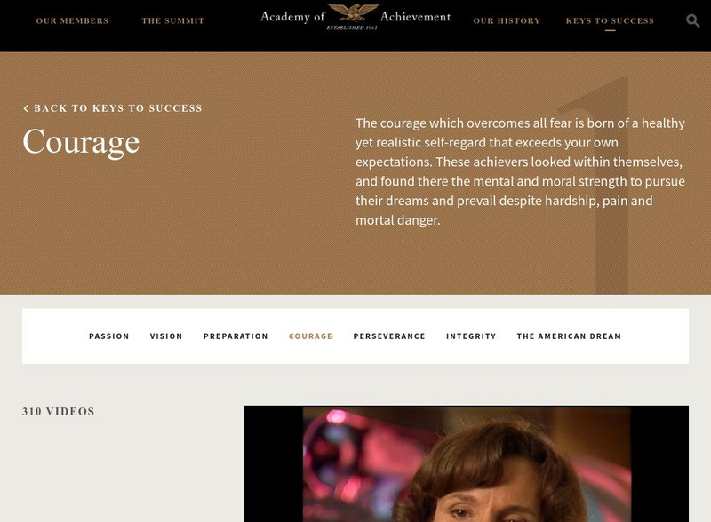 Academy of Achievement: Keys to Success: Courage Website