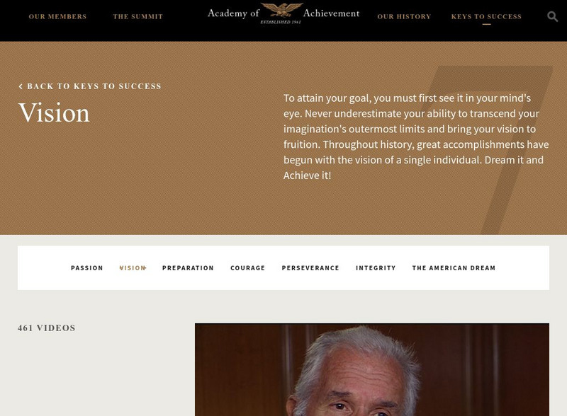 Academy of Achievement: Keys to Success: Vision Website Academy of Achievement: Keys to Success: Vision Website