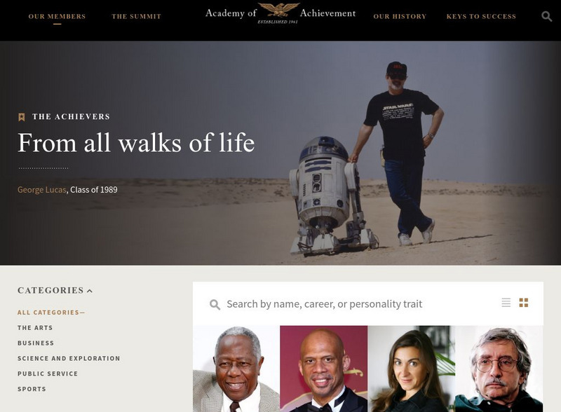 Academy of Achievement: The Hall of Arts Website Academy of Achievement: The Hall of Arts Website
