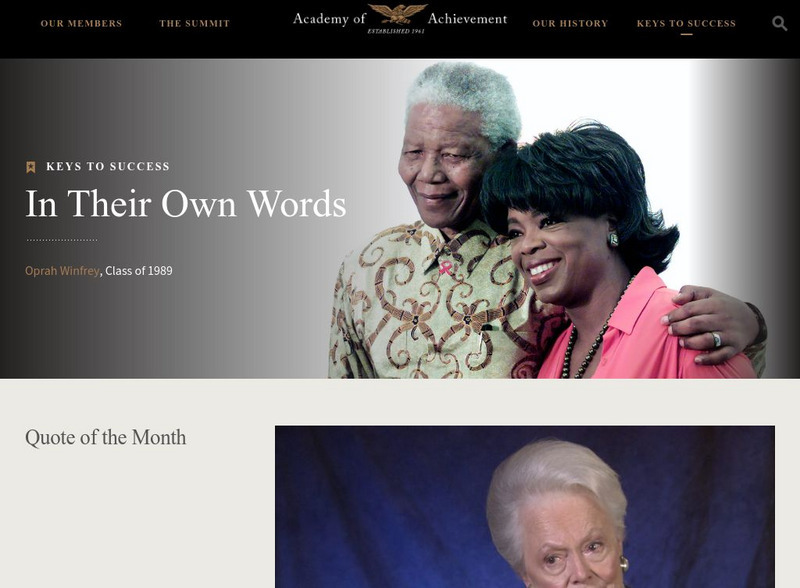 Academy of Achievement: Keys to Success Website Academy of Achievement: Keys to Success Website