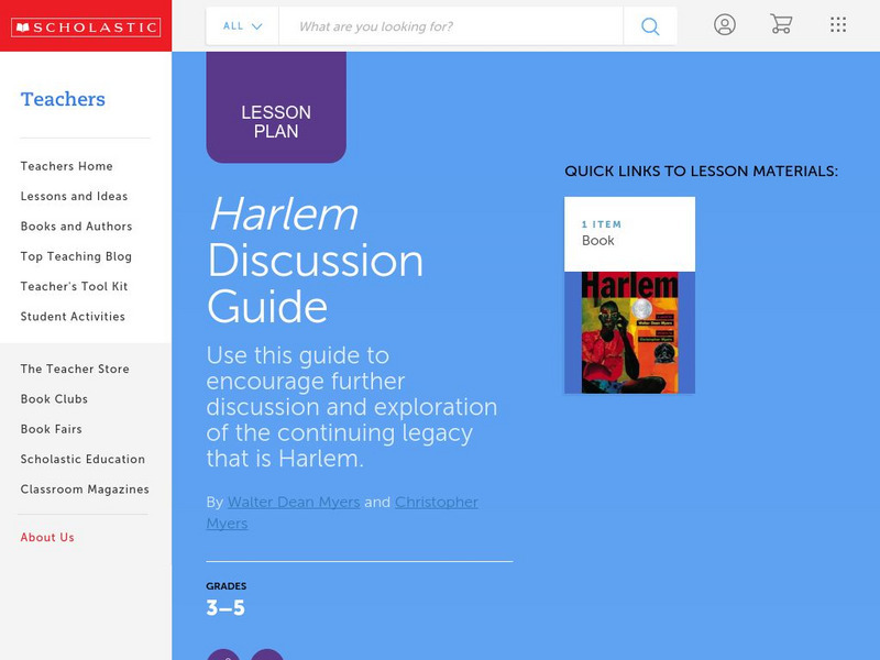 Scholastic: Discussion Guide: Harlem Lesson Plan