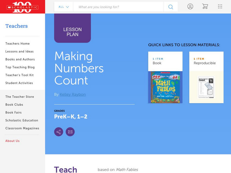 Scholastic: Making Numbers Count/ Math Fables Lesson Plan Scholastic: Making Numbers Count/ Math Fables Lesson Plan