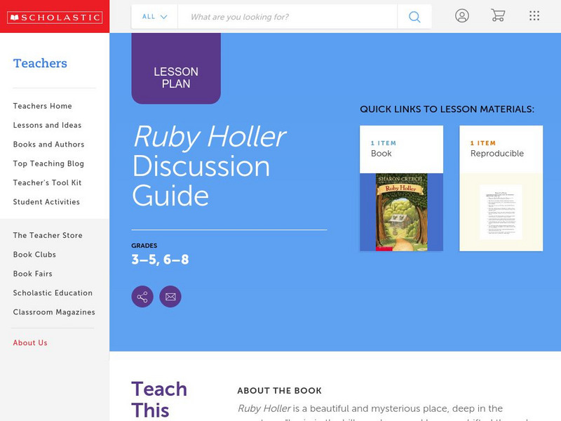 Scholastic: Discussion Guide: Ruby Holler Lesson Plan
