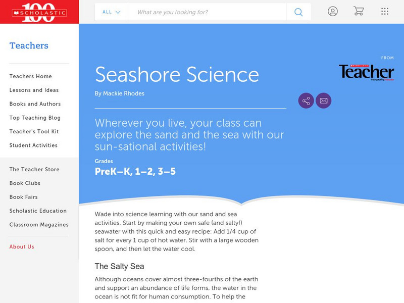 Scholastic Instructor: Seashore Science Lesson Plan Scholastic Instructor: Seashore Science Lesson Plan