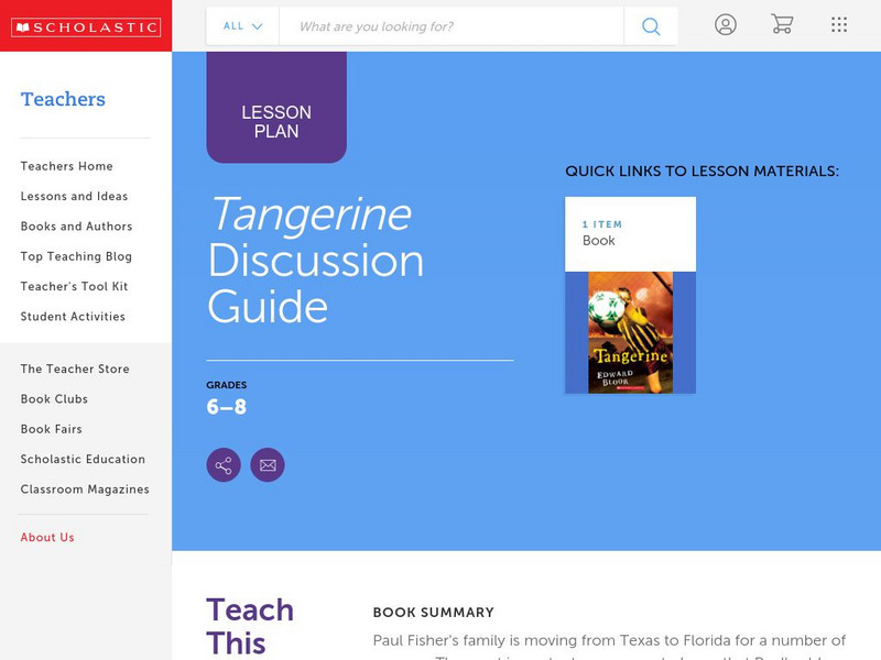 Scholastic: Discussion Guide: Tangerine Lesson Plan