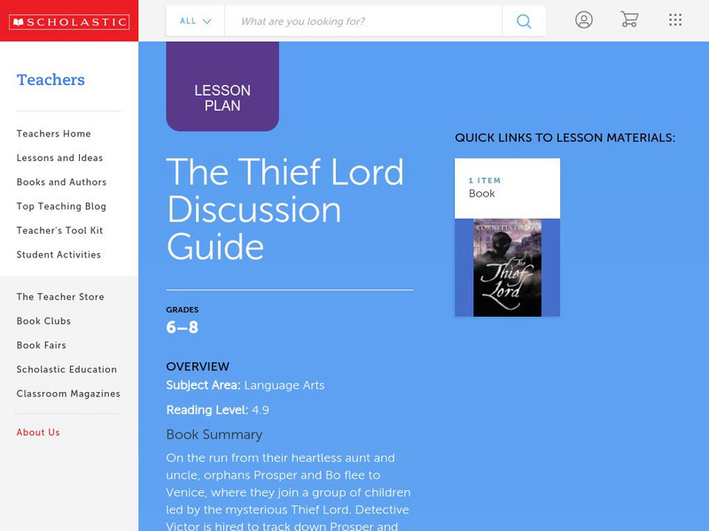 Scholastic: Discussion Guide: The Thief Lord Lesson Plan