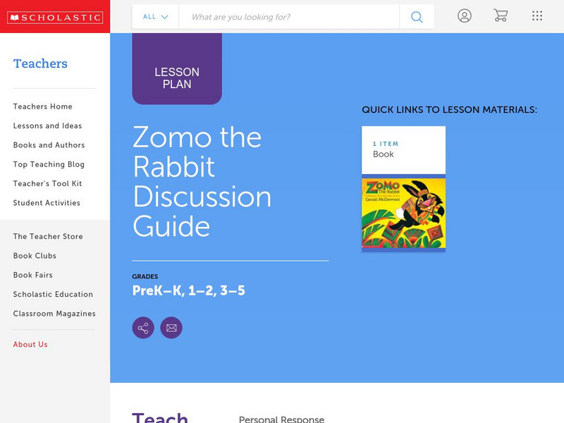 Scholastic: Discussion Guide: Zomo the Rabbit Lesson Plan