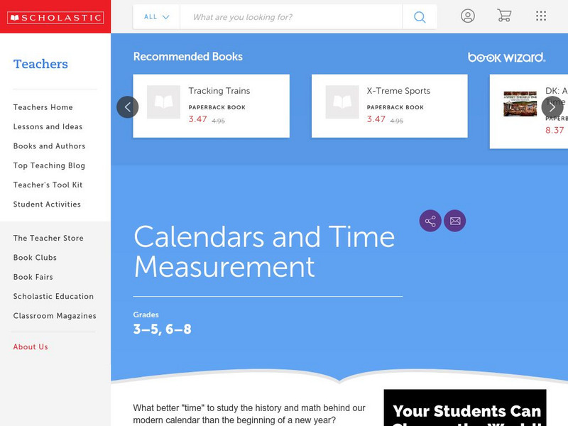 Scholastic Internet Field Trip: Calendars & Time Measure Activity Scholastic Internet Field Trip: Calendars & Time Measure Activity