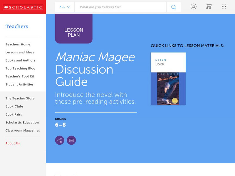 Scholastic: Maniac Magee Activity Scholastic: Maniac Magee Activity