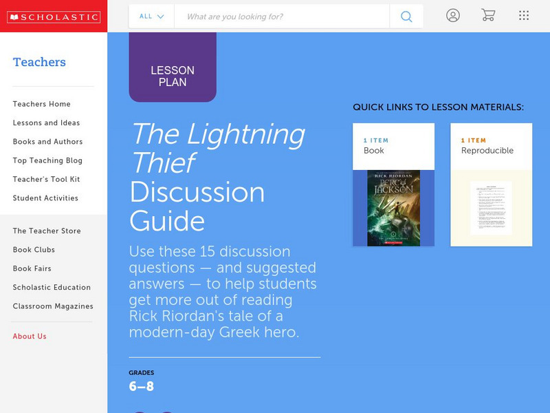 Scholastic: The Lightning Thief Discussion Guide Website Scholastic: The Lightning Thief Discussion Guide Website