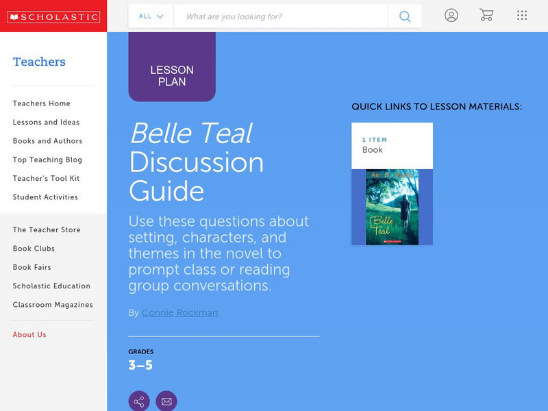 Scholastic: Discussion Guide: Belle Teal Lesson Plan