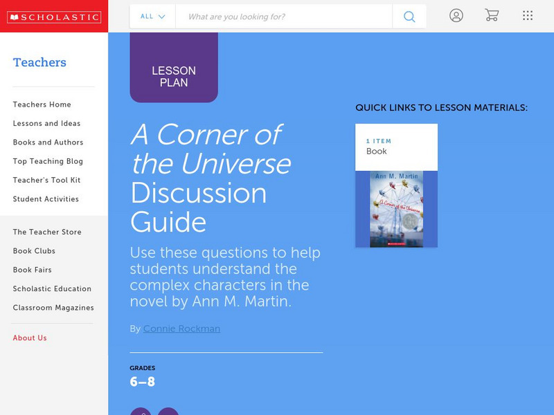 Scholastic: Discussion Guide: A Corner of the Universe Lesson Plan