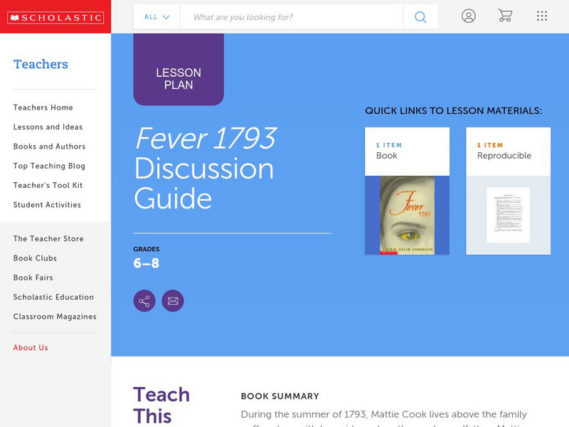 Scholastic: Discussion Guide: Fever 1793 Lesson Plan