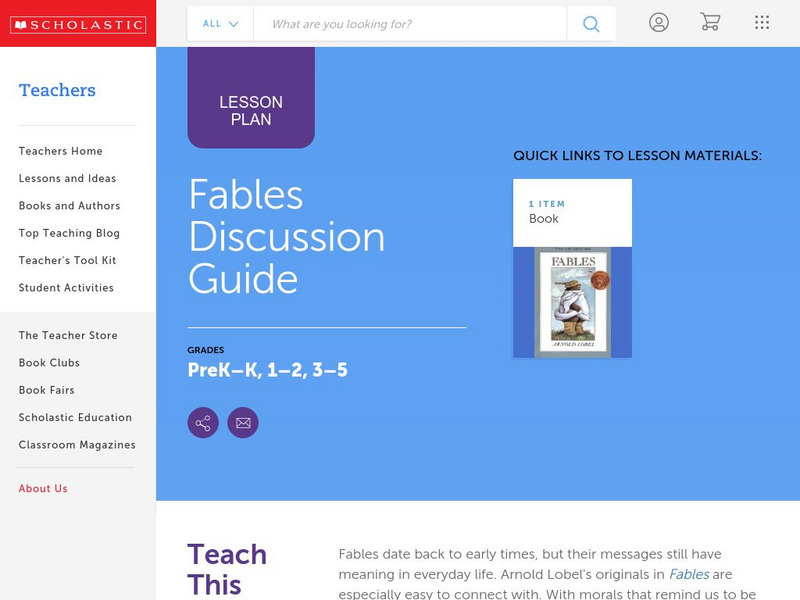 Scholastic: Discussion Guide: Fables Lesson Plan Scholastic: Discussion Guide: Fables Lesson Plan