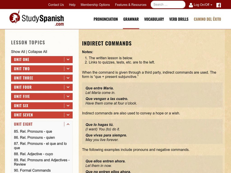 Study Spanish: Indirect Commands Unit Plan Study Spanish: Indirect Commands Unit Plan