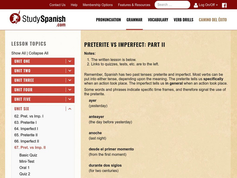 Study Spanish: Preterite vs Imperfect Part Ii Unit Plan Study Spanish: Preterite vs Imperfect Part Ii Unit Plan