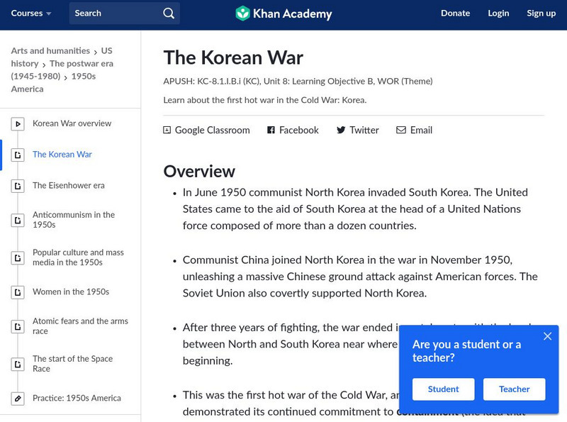 Khan Academy: The Korean War Handout Khan Academy: The Korean War Handout