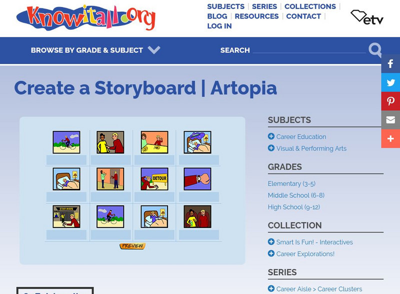 Etv: Artopia: Media Studio: Create a Storyboard Interactive Etv: Artopia: Media Studio: Create a Storyboard Interactive