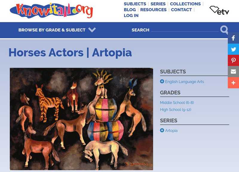 Etv: Artopia: Painting Critic: Horses Actors by Maria Izquierdo Activity Etv: Artopia: Painting Critic: Horses Actors by Maria Izquierdo Activity