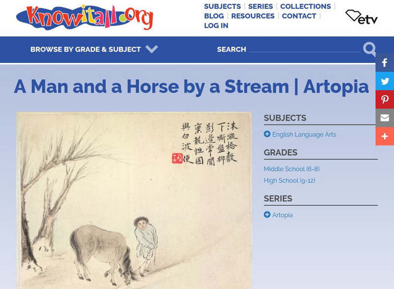 Etv: Artopia: Painting Critic: A Man and a Horse by a Stream by Hua Yan Activity Etv: Artopia: Painting Critic: A Man and a Horse by a Stream by Hua Yan Activity