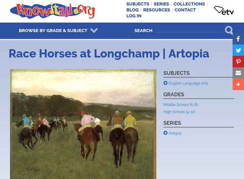 Etv: Artopia: Painting Critic: Race Horses at Longchamp by Edgar Degas Activity Etv: Artopia: Painting Critic: Race Horses at Longchamp by Edgar Degas Activity